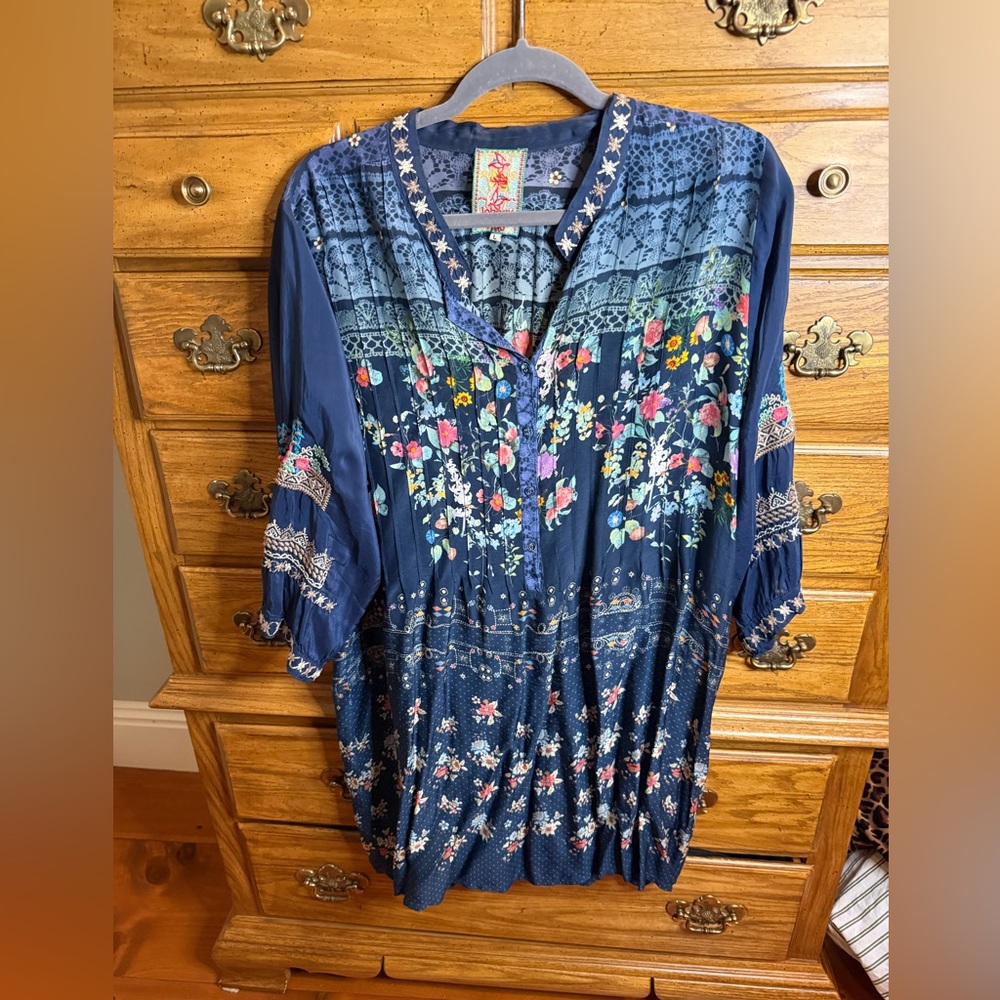 Johnny Was Silk Floral Dress